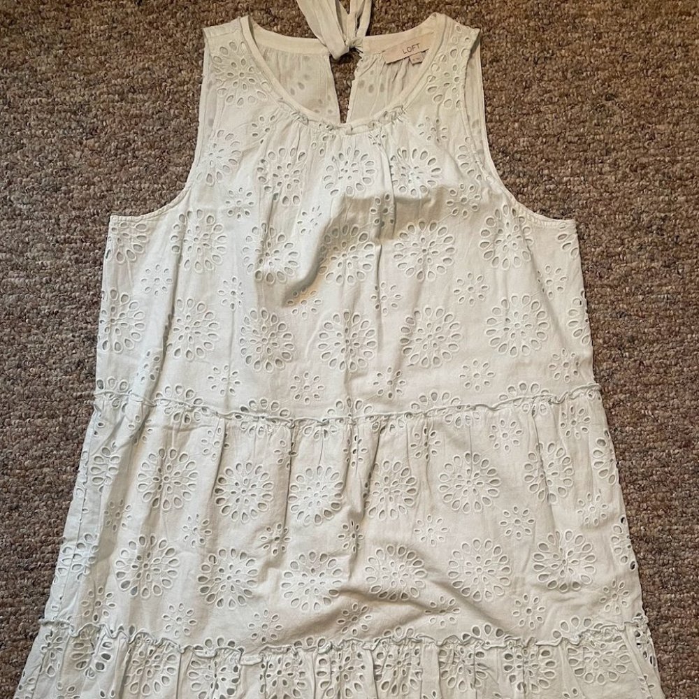 LOFT Eylet Tiered Dress